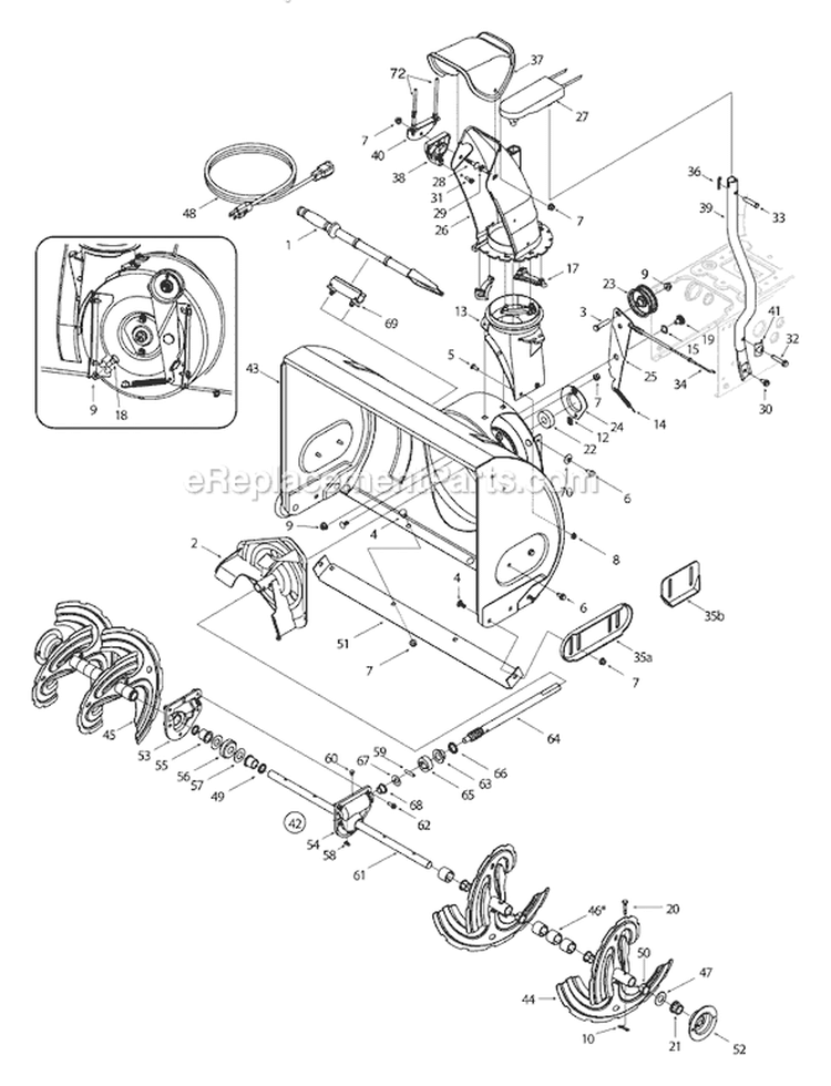 Page C Diagram and Parts List for 31AE6GLF723 2005 Yard Machines Snow Blower